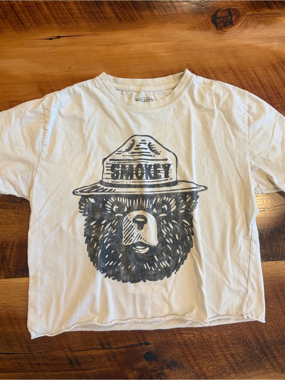 Smokey Bear Cropped Tee - Cream